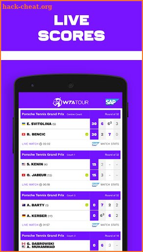 WTA Scores screenshot